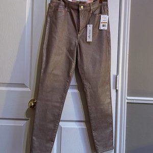 NWT Ella Moss High Rise Skinny Ankle Jeans Color Sephia Rose Foil - Size 29